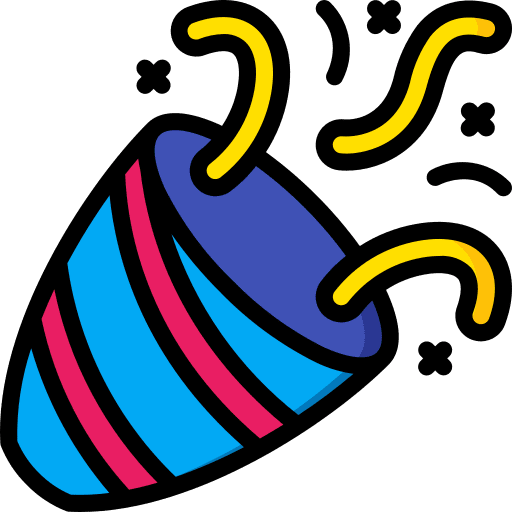 Poppers party confetti birthday and party icon