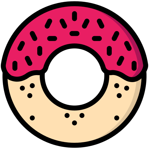Donut sweet icing food and restaurant icon