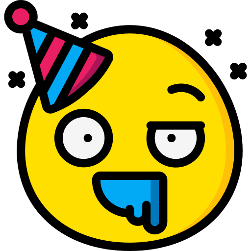 Drooling drunk smileys hat icon