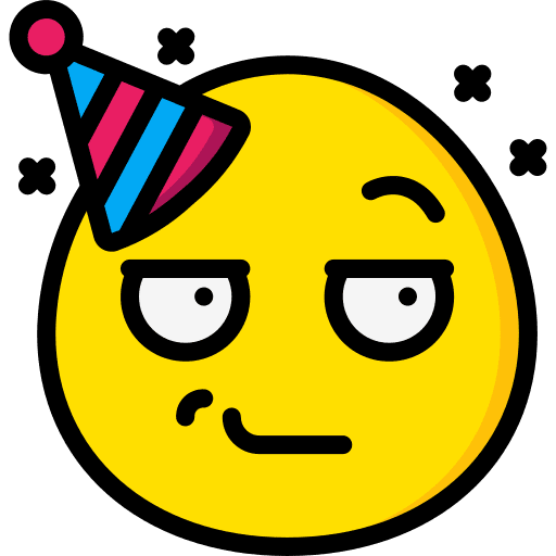 Smirk party smirk hat icon