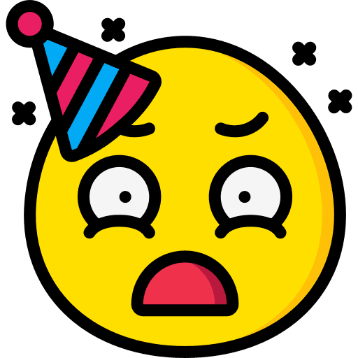 Disgusted smileys hat party icon