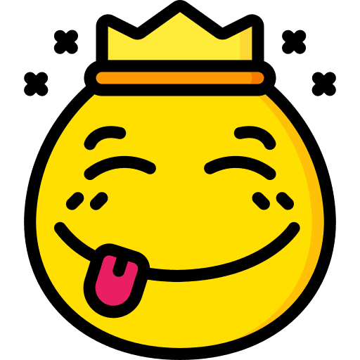 Tongue happy crown tongue icon