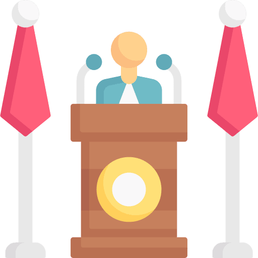 Mayor speech lectern campaign icon