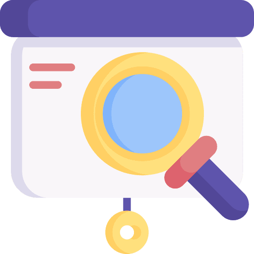 Presentation magnifying glass graphic business icon