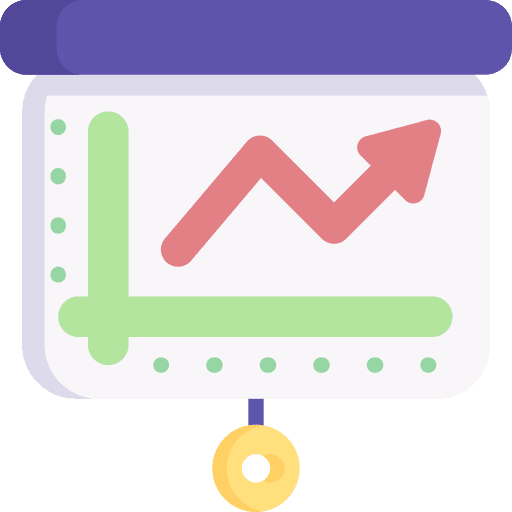 Presentation graph increase stats icon