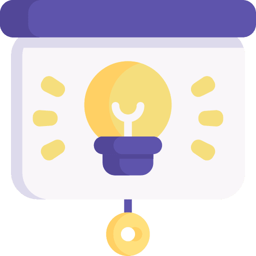 Presentation light bulb whiteboard idea icon