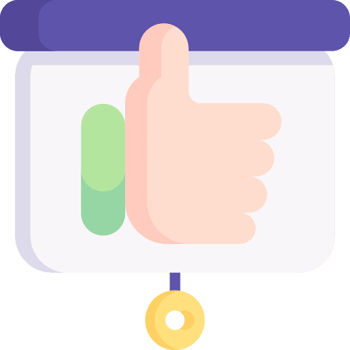 Presentation template positive stand icon