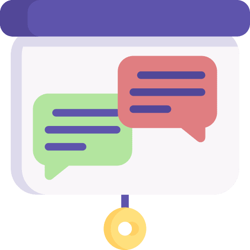 Presentation speech bubble business and finance presentation icon