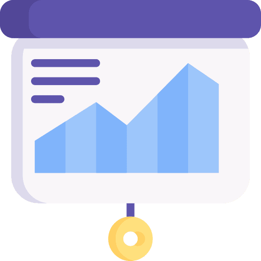 Presentation stats business and finance presentation icon
