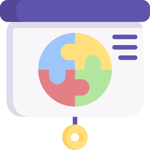 Presentation teamwork project management business and finance icon
