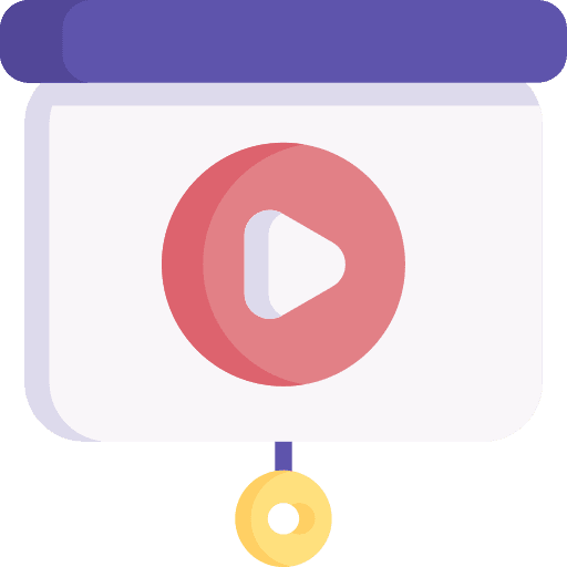 Presentation technology play board icon