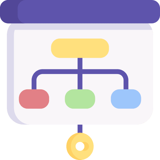 Presentation flow chart business and finance planning icon