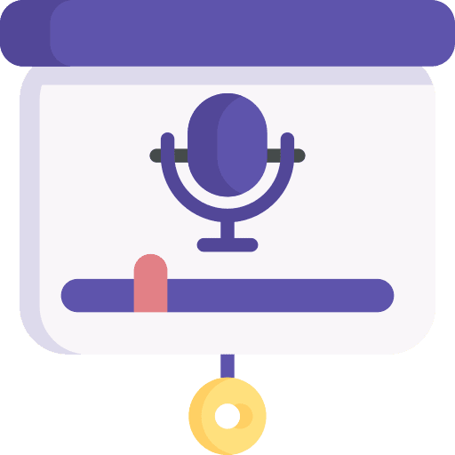 Presentation microphone communications presentation icon