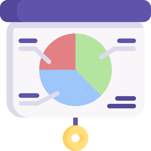 Presentation pie chart screen report icon