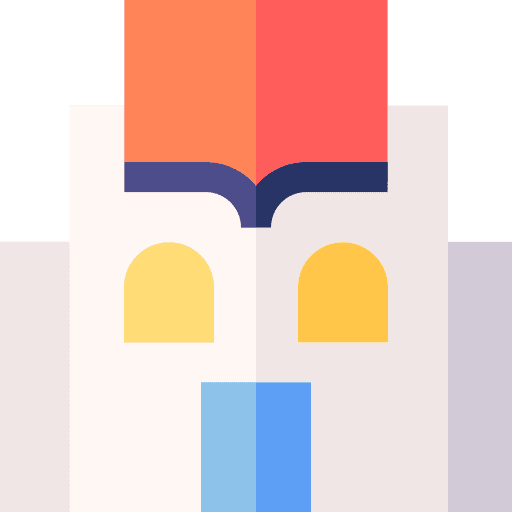 Library architecture and city shopping bookshop icon Library architecture and city shopping bookshop icon
