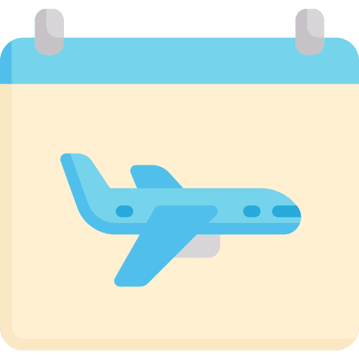 Travel working vacations time and date icon