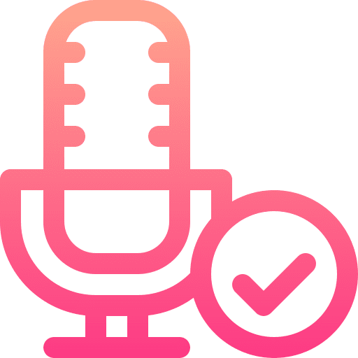 Check microphone podcast button icon Check microphone podcast button icon