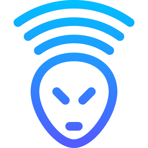 Podcast waves communications alien icon Podcast waves communications alien icon