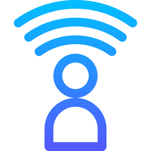 Podcast man wifi user icon Podcast man wifi user icon