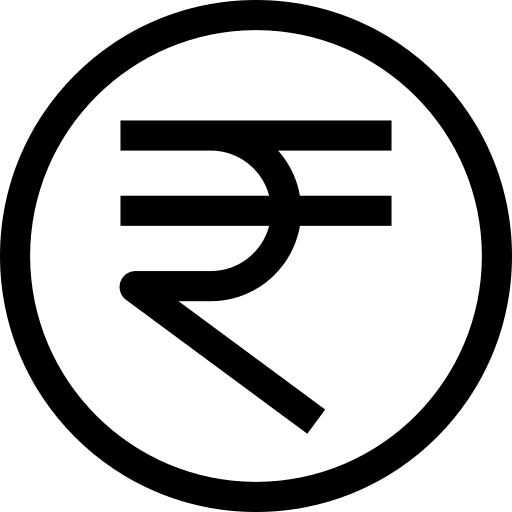 Rupee currency exchange shapes and symbols business and finance icon