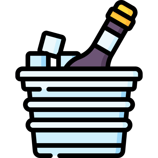 Champagne ice bucket celebration beverage icon Champagne ice bucket celebration beverage icon