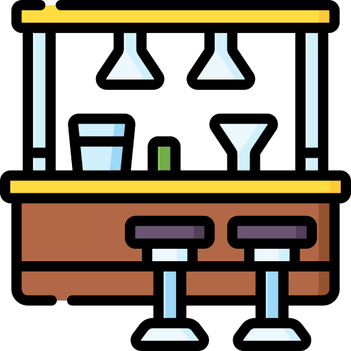 Bar counter stool pub food and restaurant icon Bar counter stool pub food and restaurant icon