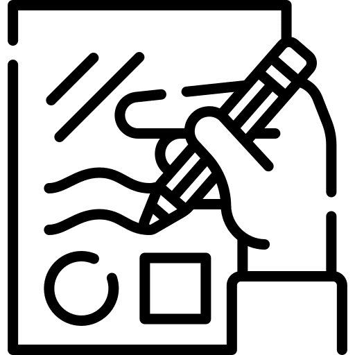 Draw draw hand art and design icon