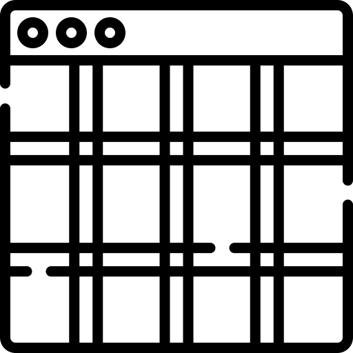 Grid web data table table icon Grid web data table table icon
