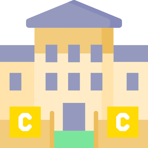 College classroom education buildings icon