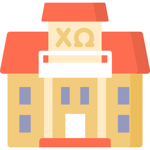 Fraternity college clubhouse high school icon Fraternity college clubhouse high school icon