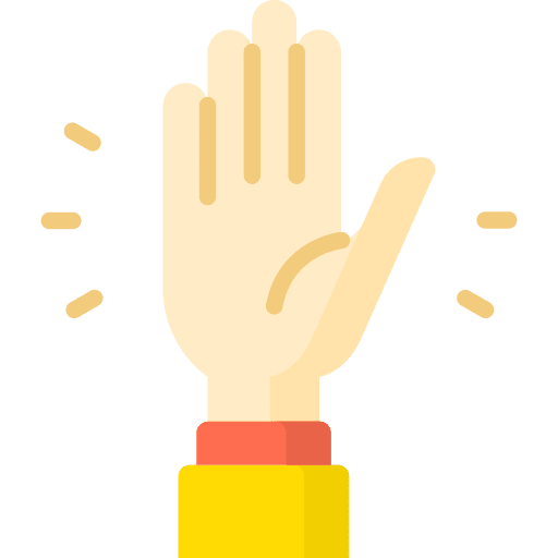 Hand up work job voluntary icon