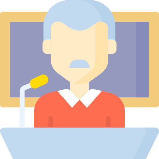 Teacher lecture training person icon Teacher lecture training person icon