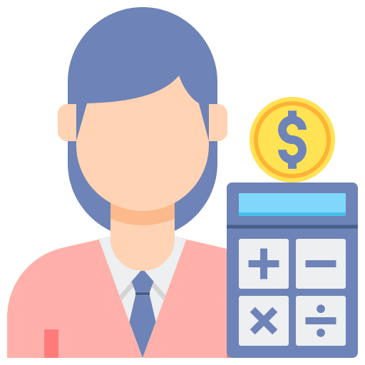 Accountant professions and jobs female woman icon