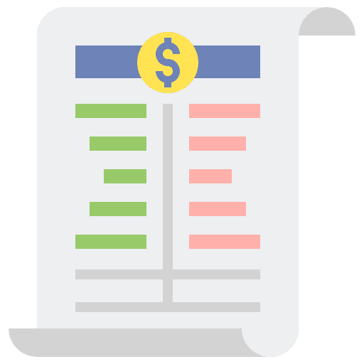 Balance sheet finance market financial icon