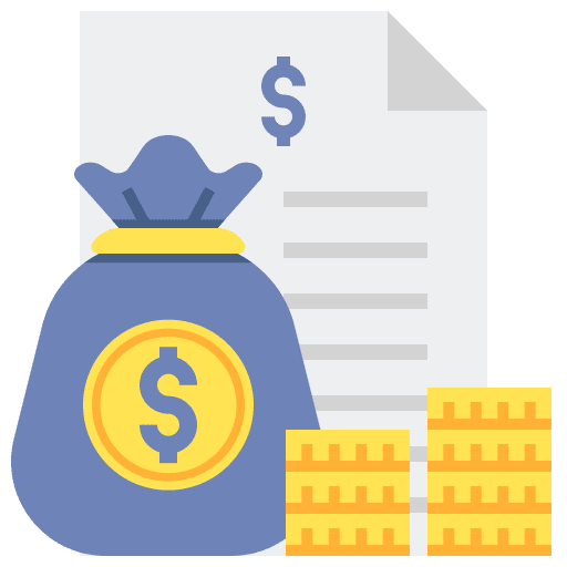 Budget coins wallet calculator icon