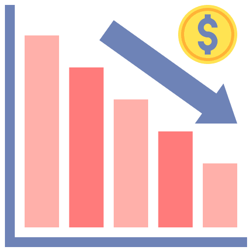 Depreciation chart decrease depreciation icon