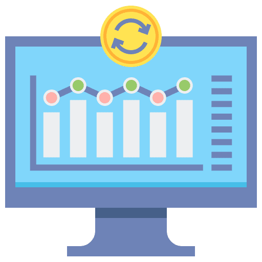 Stock exchange app growth stock market business and finance icon