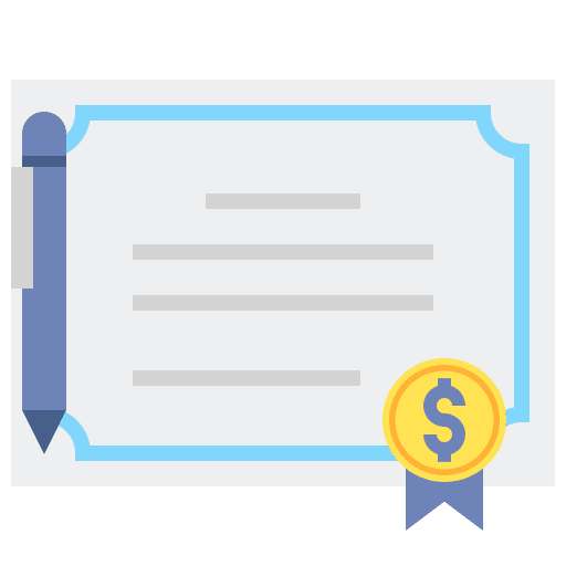Certificate accountant business budget icon