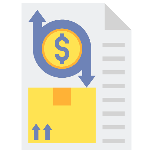 Costs sold financial business icon