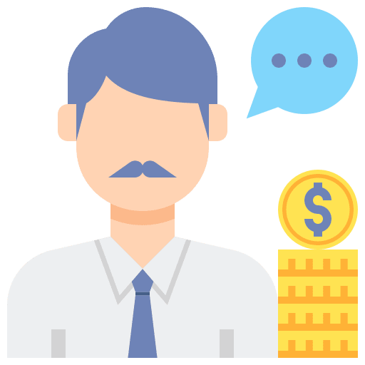 Financial advisor man administration accounting icon