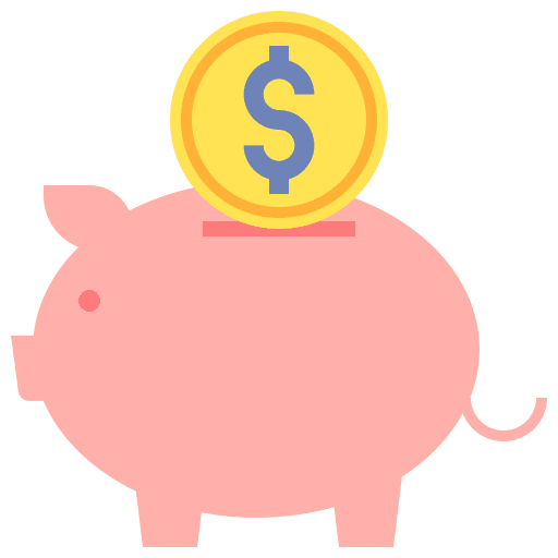 Piggy bank business and finance money save icon