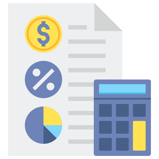 Taxes taxes financial calculator icon