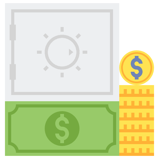Cash financial dollar hand icon