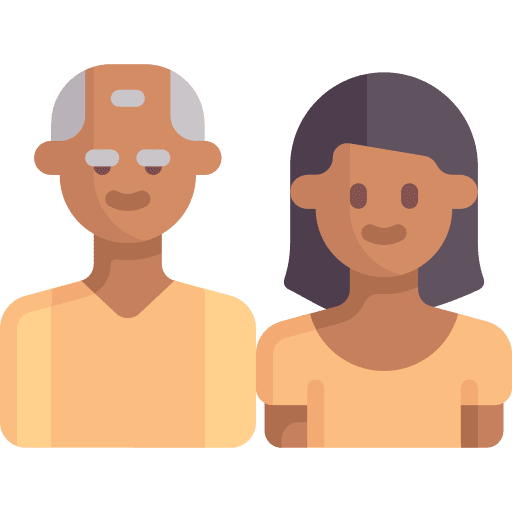 Family old people man and woman icon