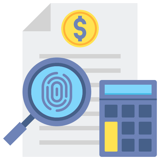 Forensics accounting business technology icon