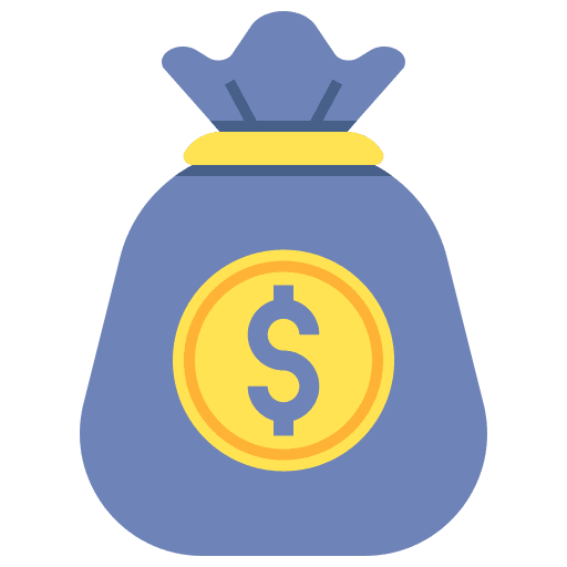 Money bag finance business bank icon