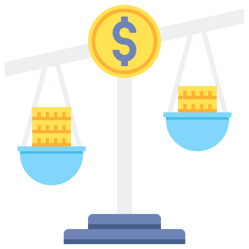 Scale business and finance banking judge icon
