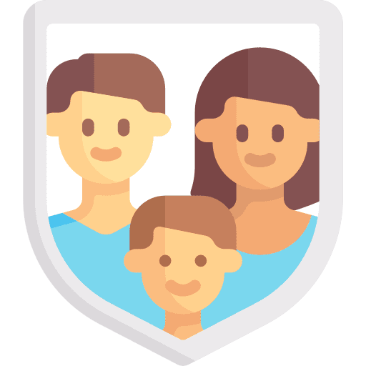 Shield security family insurance insurance icon