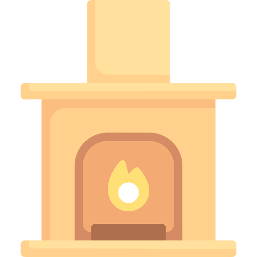Fireplace fire chimney furniture and household icon