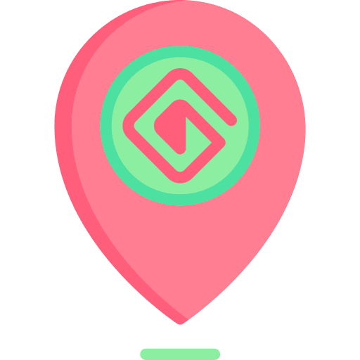 Location heart pin celebration icon